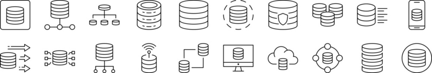 Coin, Savings, Money Icon Set for UI, Placards, Books, Apps. Editable Stroke. Suitable for Web Sites, Books, Cards, Apps