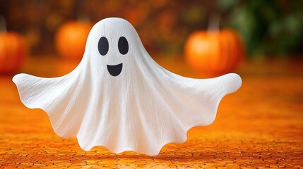 Cheerful ghost decoration for a festive Halloween atmosphere