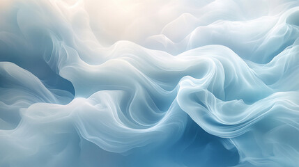 Miękkie transparentne jasne tło dymne, w odcieniach bieli i błękitu, tapeta generative ai 