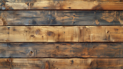 Fototapeta premium Burnt Wood Textured Rustic Wooden Planks With Dark Brown Patterns and Grain Detail