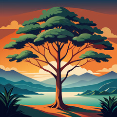 sunset in the mountains