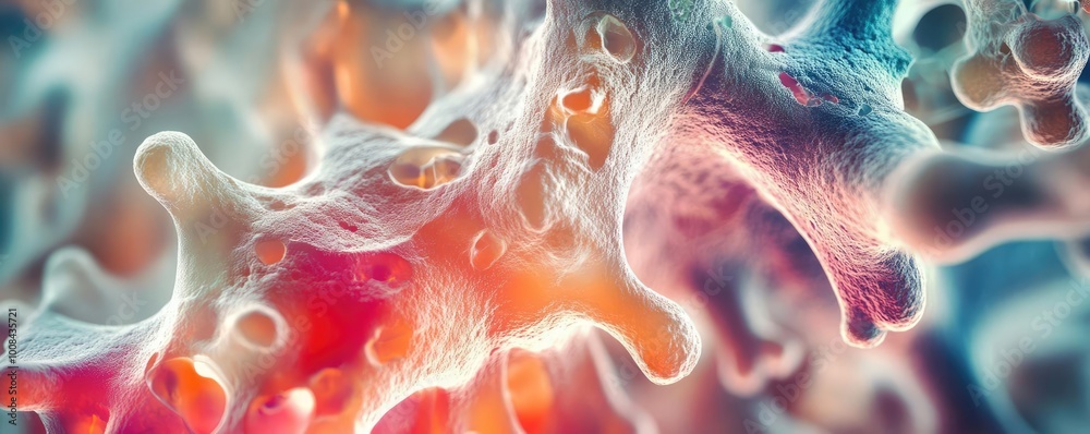 Poster Abstract close-up image of colorful organic patterns, showcasing intricate structures and vibrant hues for scientific or artistic use.