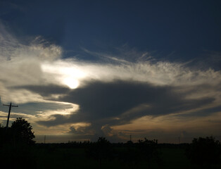 Beautiful cinematic sunset sky