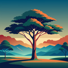landscape with tree
