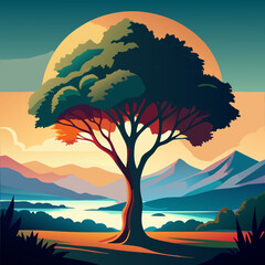 sunset in the desert