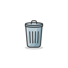 Trash can illustration vector, Trash can isolated on white background.