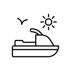 Jet Ski icon vector stock illustration