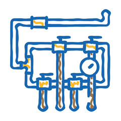 installation gas service doodle icon sketch vector. installation gas service sign. isolated symbol illustration