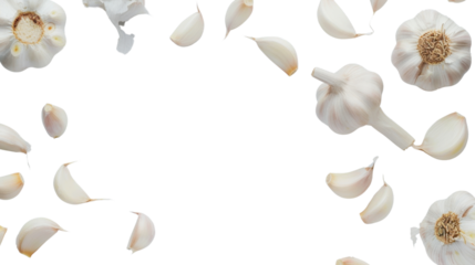 Garlic cloves on white background 