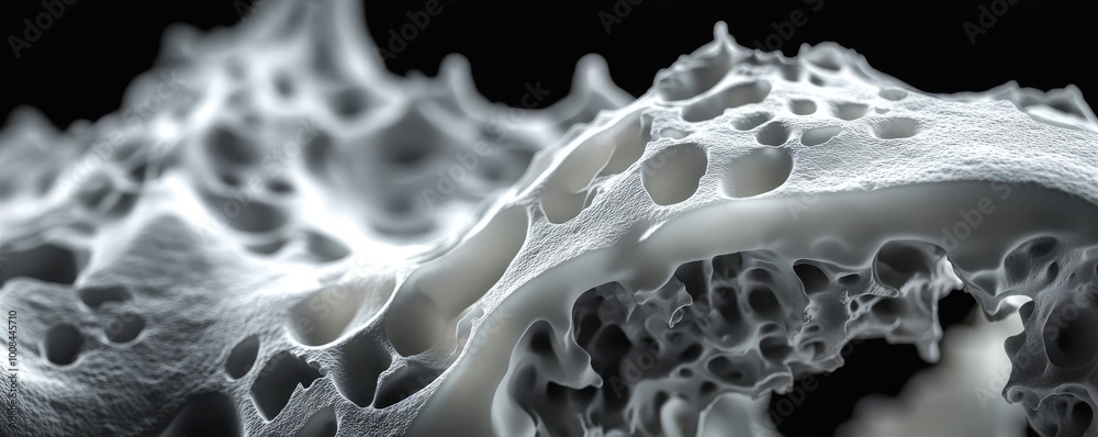 Poster Abstract texture featuring intricate patterns and forms, highlighting depth and detail in a monochrome aesthetic.