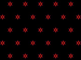 Abstract geometric background with a repeating pattern of red stars on a black background