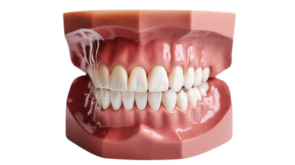 Obraz premium A tooth model highlighting a missing tooth, illustrating dental health issues in a clinic environment, isolated on a transparent background.