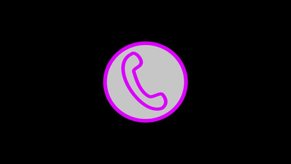 Handset phone and incoming call phone dial icon animation video. Telephone, communication icon in flat style.