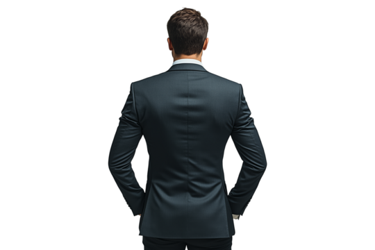 Man in Suit Standing with Hands in Pockets