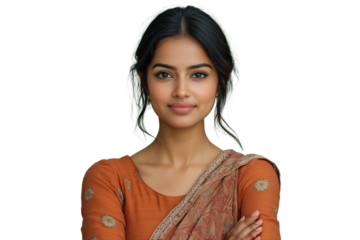 Portrait of a Beautiful Indian Woman in a Sari