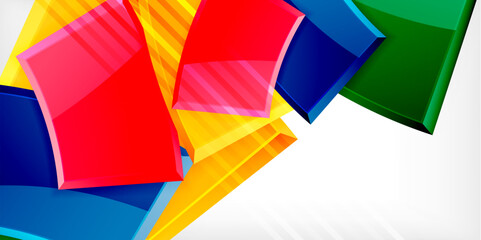 Colorful geometric abstract shapes. Illustration For Wallpaper, Banner, Background, Card, Book Illustration, landing page