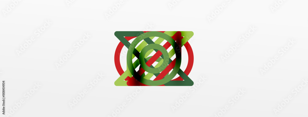 Poster abstract background - colorful circle lines technology or business digital template