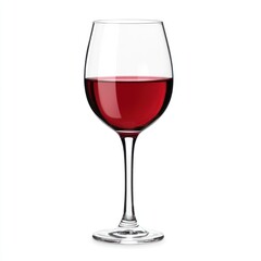 Exquisite Red Wine in Elegant Glass on White Background