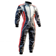Racing suit design, perfect for motorsport enthusiasts, isolated on white background.