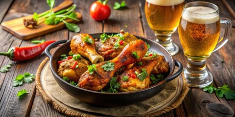 Savor delicious Brazilian chicken drumsticks paired with cold beer, making the perfect snack for festivals and gatherings that everyone will love. Great for sharing!