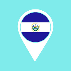 el salvador flag location pin, flag application, Flag on Location Pin, graphic design, map pointer, vector illustration.
