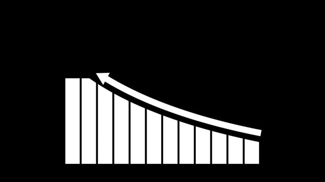 Bar chart for incremental business progress in the month. The company is growing year by year. Business profit animation in chart form