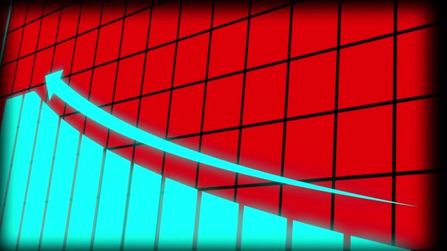 Bar chart for incremental business progress in the month. The company is growing year by year. Business profit animation in chart form