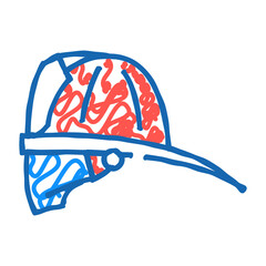 firefighter hat cap doodle icon sketch vector. firefighter hat cap sign. isolated symbol illustration