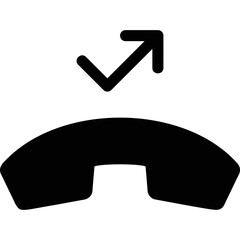 Simple vector icon missed phone call
