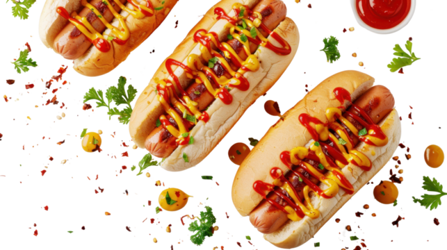 Hot-dog on white background