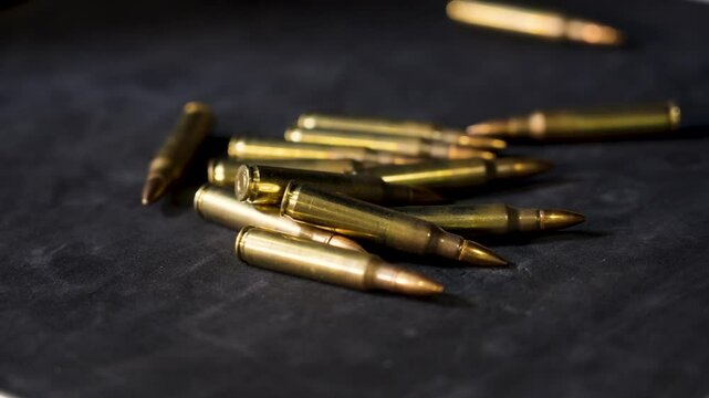 Close up look at 5.56 NATO rounds.