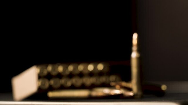 Old west sepia tones on this clip of 5.56 ammo.