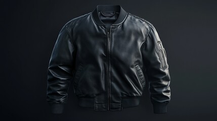 Mockup of a leather jacket, Outerwear made of genuine leather.