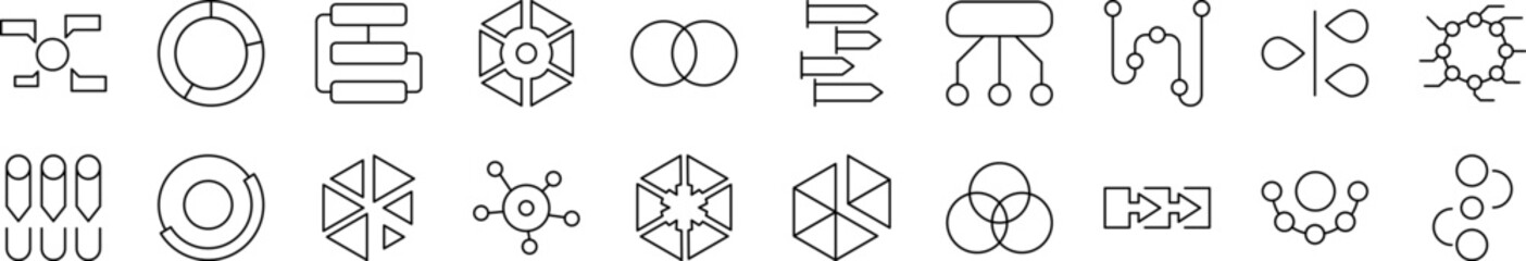 Hierarchy Icon Set for UI, Placards, Books, Apps. Editable Stroke. Suitable for Web Sites, Books, Cards, Apps