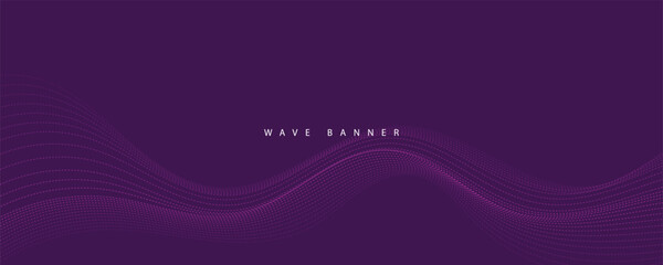 Abstract digital technology futuristic purple wave background.