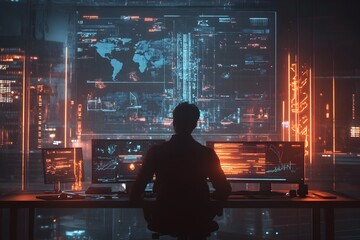 Graphic Designer Crafting Cutting Edge Holographic Animations for Futuristic Marketing Campaign