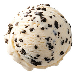 Vanilla Ice Cream Crushed Chocolate Cookies Scoop Transparent Background Cutout