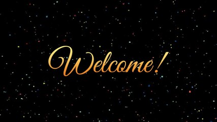  Welcome Title animation with confetti, welcome text animation