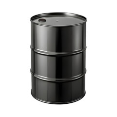 black oil barrel isolated on transparent background
