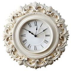 white fancy clock on white background