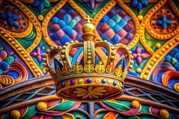 Obraz premium Detailed representation of a krona symbol on a vibrant background showcasing its artistic design