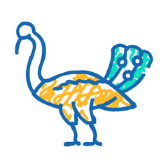 peacock vehicle kartikeya doodle icon sketch vector. peacock vehicle kartikeya sign. isolated symbol illustration