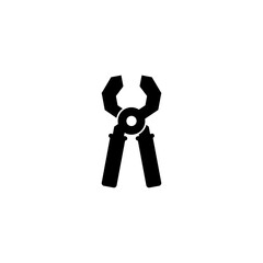 Black silhouette of a versatile tool, the pliers icon. Perfect for hardware, maintenance, and repair themes.