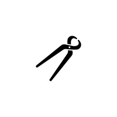 Black and white vector icon of a simple pliers tool.