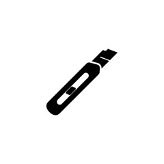 Black and white vector icon of a cutter knife, perfect for graphic design, artwork, and DIY projects.