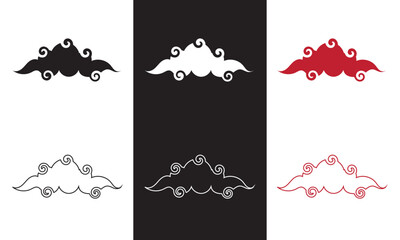 Set of Collection of Chinese cloud icon  Design with white and black Background . Vector Illustration. EPS 10