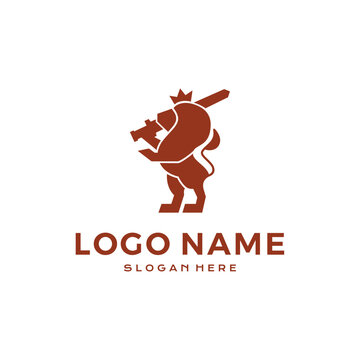 Luxury Lion crest heraldry logo. Elegant black heraldic shield icon. Premium brand identity emblem. Royal coat of arms company label symbol. Modern vector illustration.