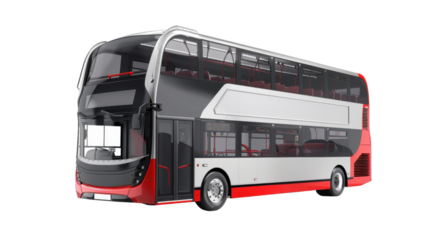 London double bus on white background