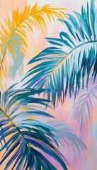 Obraz premium Pastel Dreams: Abstract Palm