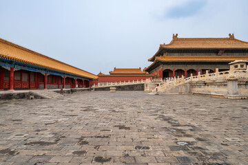Ancient buildings inside the Forbidden City in Beijing, China